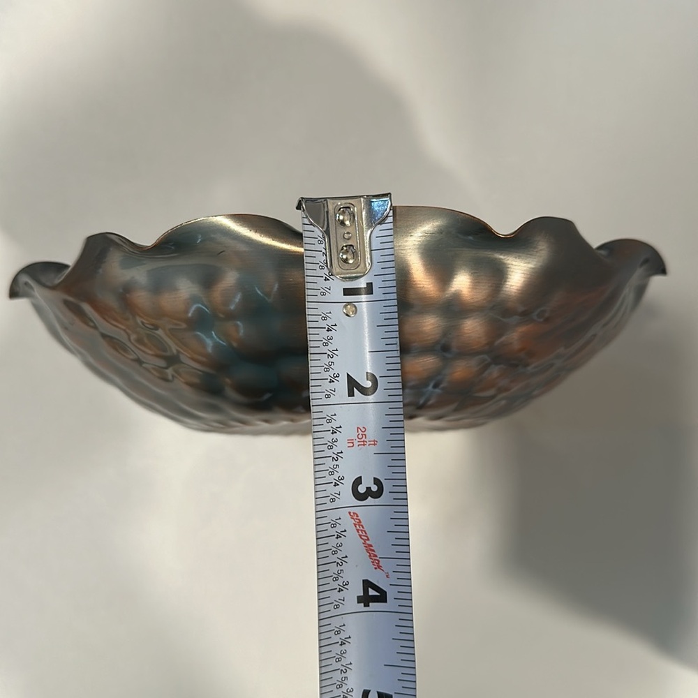 VINTAGE Victorian GREGORIAN COPPER Bowl Hand Hammered 310 “Crown” 9” X 2” - Picture 6 of 8